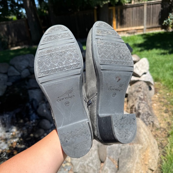 Dansko Harlene Booties Leather Ankle Charcoal Waxy Burnished 40 US 10-10.5 - Picture 9 of 10